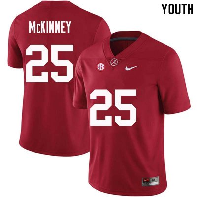 NCAA Youth Alabama Crimson Tide #25 Xavier McKinney Stitched College Nike Authentic Crimson Football Jersey NB17Y61NX